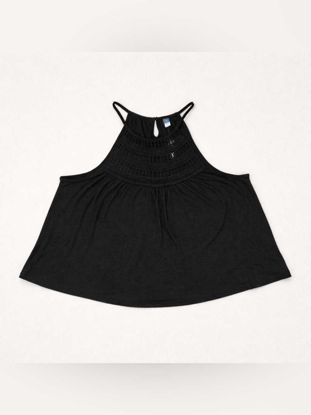 Old Navy Linen Blend Halter Top – Crochet Yoke Swing Tank (XXL)